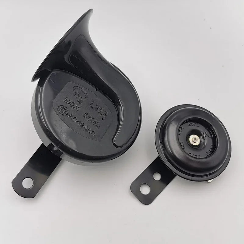 Universal Motorcycle Horn 12V 48V 60V E-Bikes Motorcycle Electric Horn Kits Waterproof Round Loud Horn Speaker