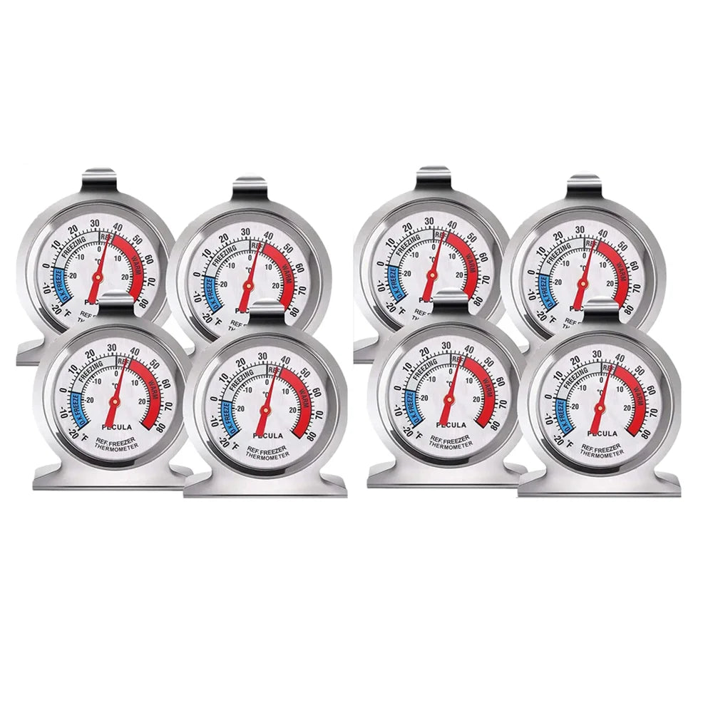 2/4/16pcs Packs Refrigerator Freezer Thermometer Classic Series Large Dial Red Indicator Accurate Temperature for Fridge Cooler