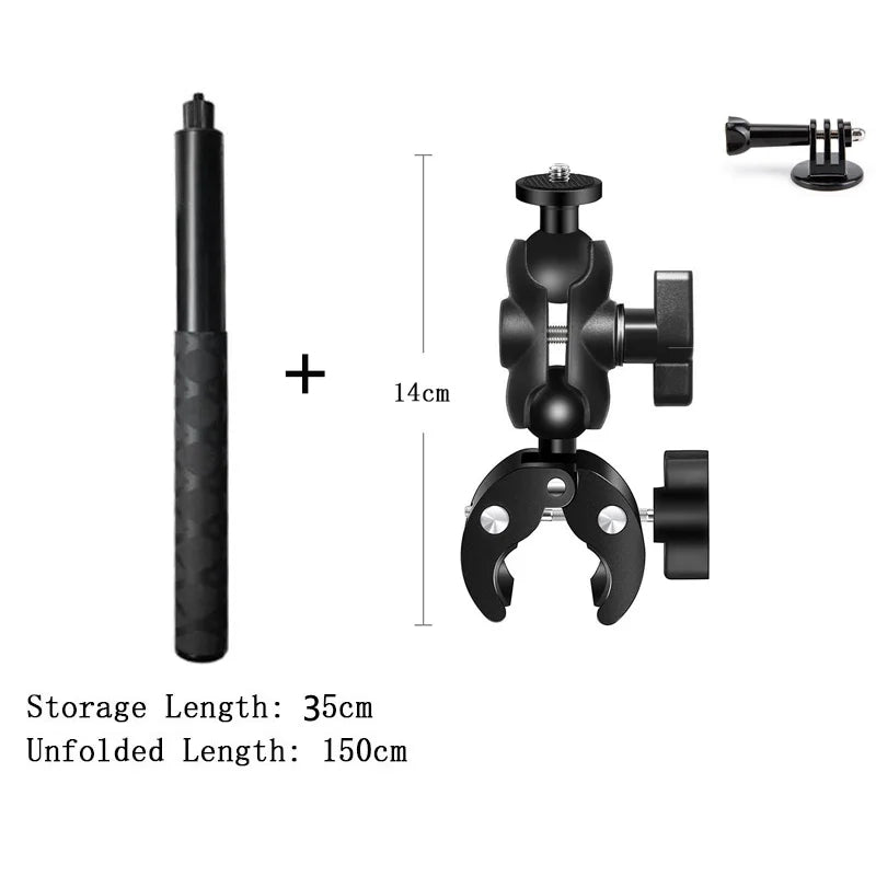Bullet Time Invisible Selfie Stick for Insta360 X4 X3 X2 GoPro 12 11 10 9 8 DJI Action 4/3 SJCAM Selfie Stick Bundle Handle