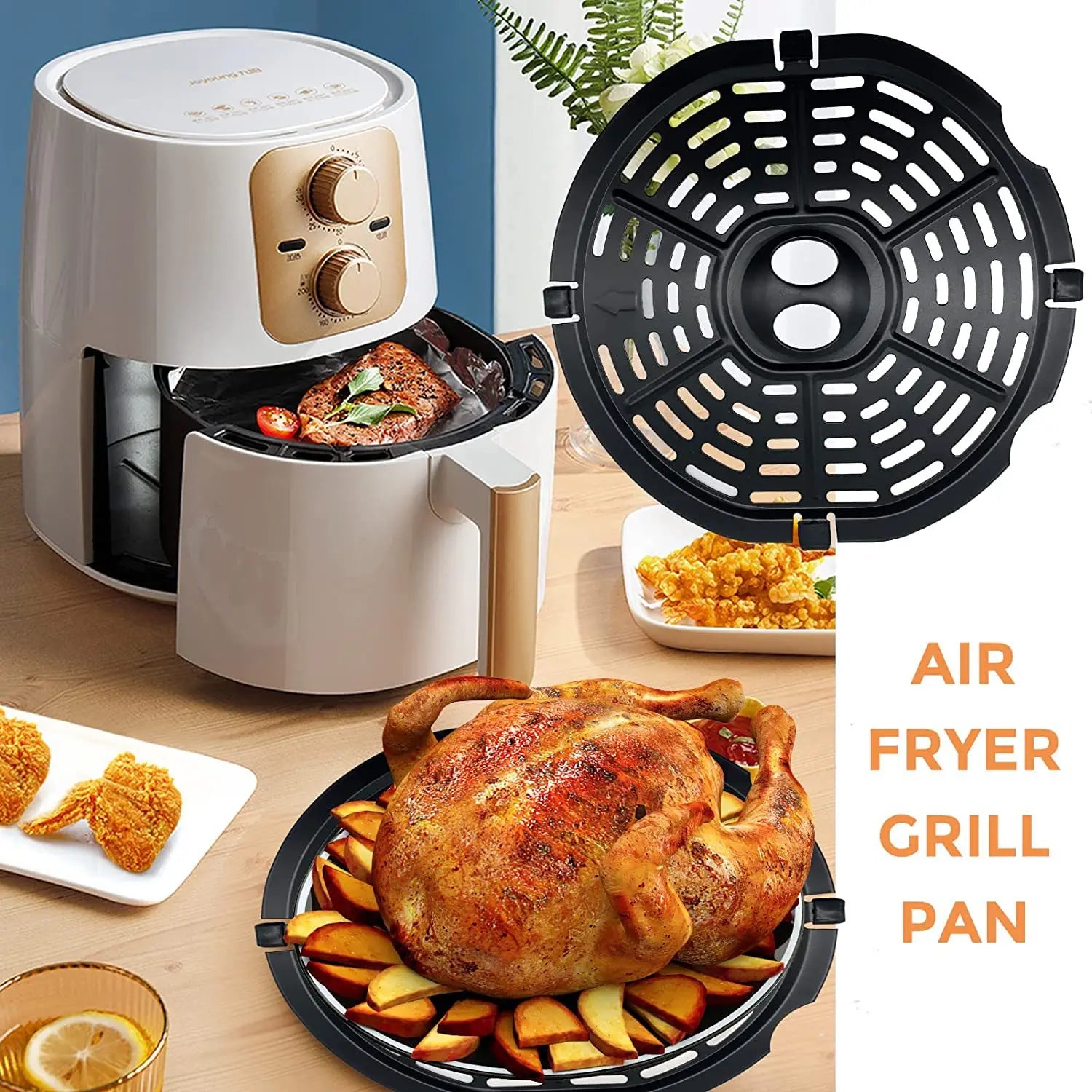 Airfryer Basket Replacement Grill Pan Oven Baking Mat Air Fryer Grid Accessories Parts Plate Tray Food Cooking Kitchen Divider