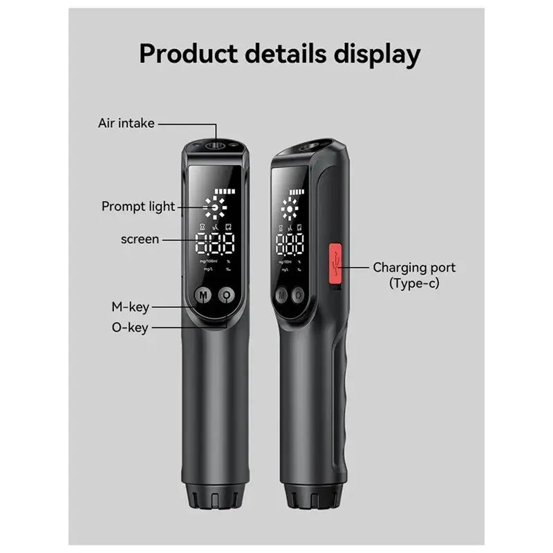 Efficient Portable Alcohol Tester Drunk Driving Alcohol Tester High-Precision Breathalyzer