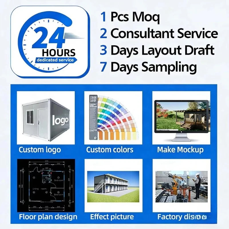 2-Story Detachable Steel Flat-pack Container House with Breathable Design for Warehouse Office Hotel Use