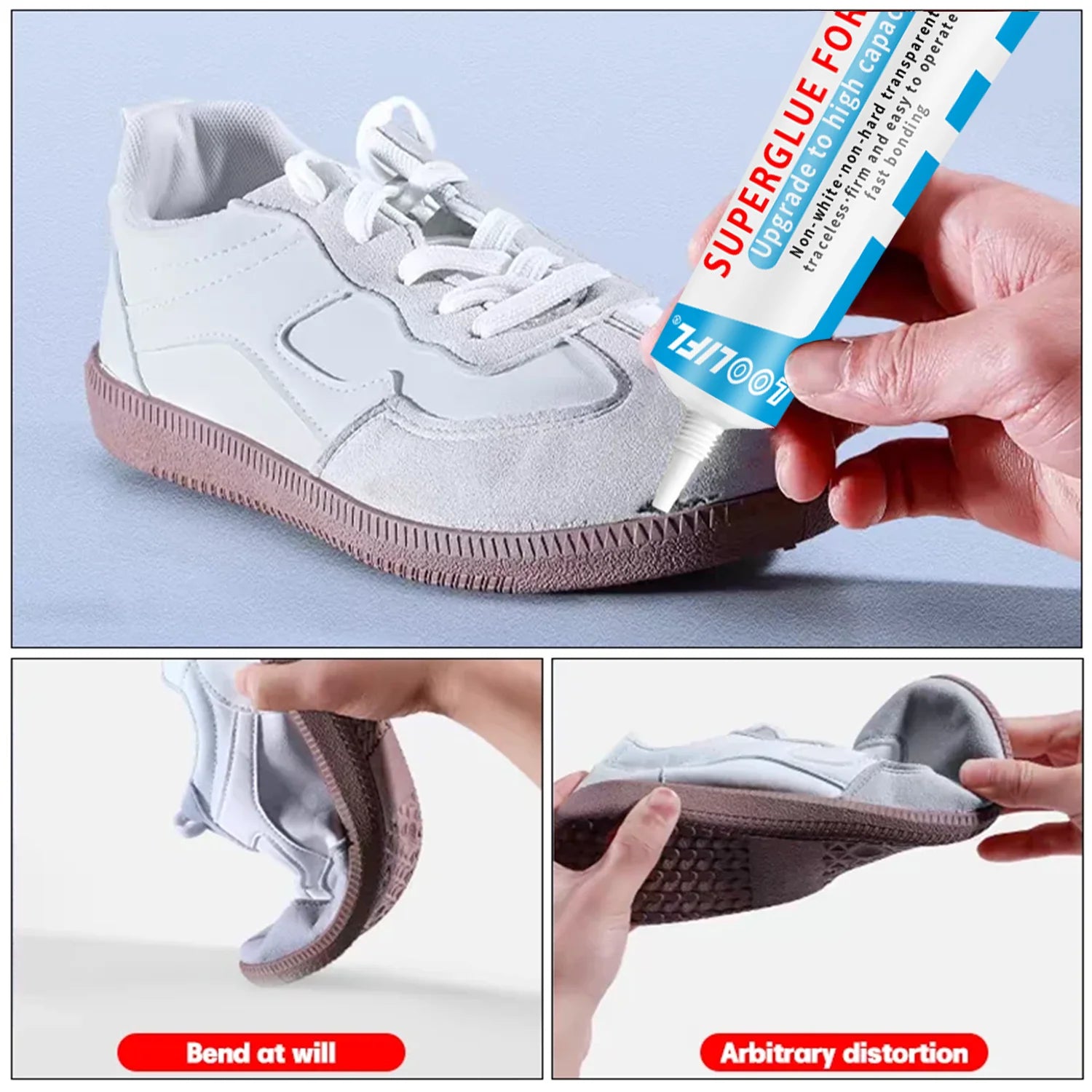 Loolifl, 60ml Strong Universal Shoe Glue Professional Repair Sports Shoes/Boots/Leather Cracks, Safe and Stable
