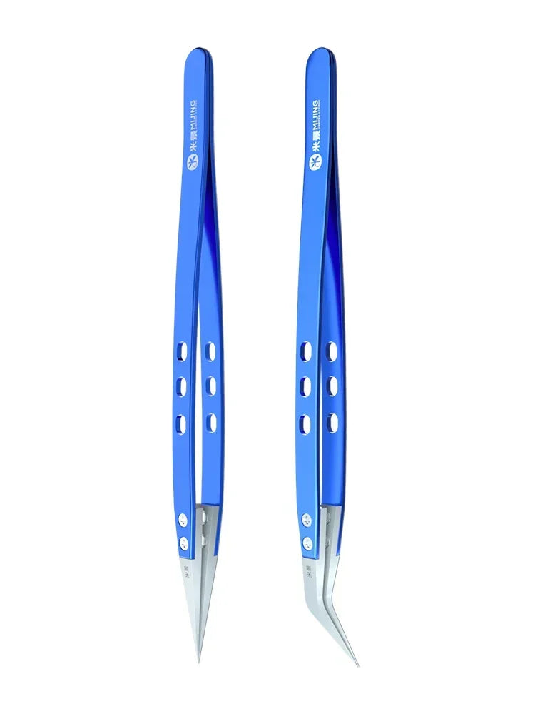 MiJing Anti-static Ceramic Stainless Steel Ultra Fine Tweezers Maintenance Industrial Precision For Phone Mainboard Repair Tools