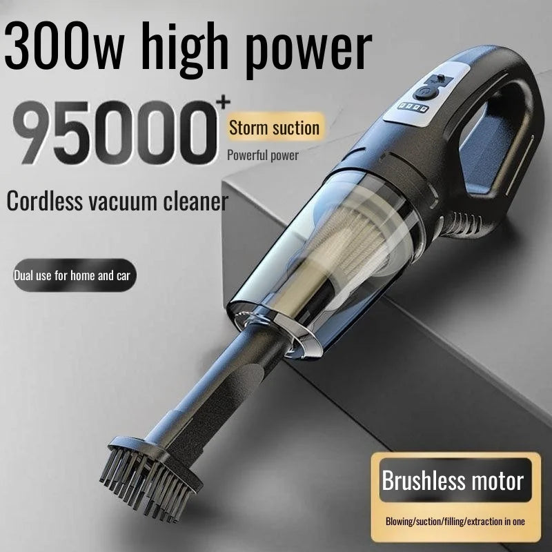 Strong Suction High Power Cordless Car Vacuum, Portable Handheld Vacuum Cleaner for Car & Home Use with Battery