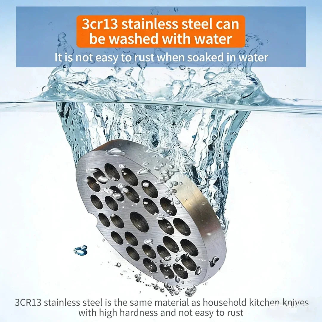 12 # Electric Meat Grinder Orifice Plate Blade Accessories, Stainless Steel Orifice Plate Grate Discharge Plate Round Knife