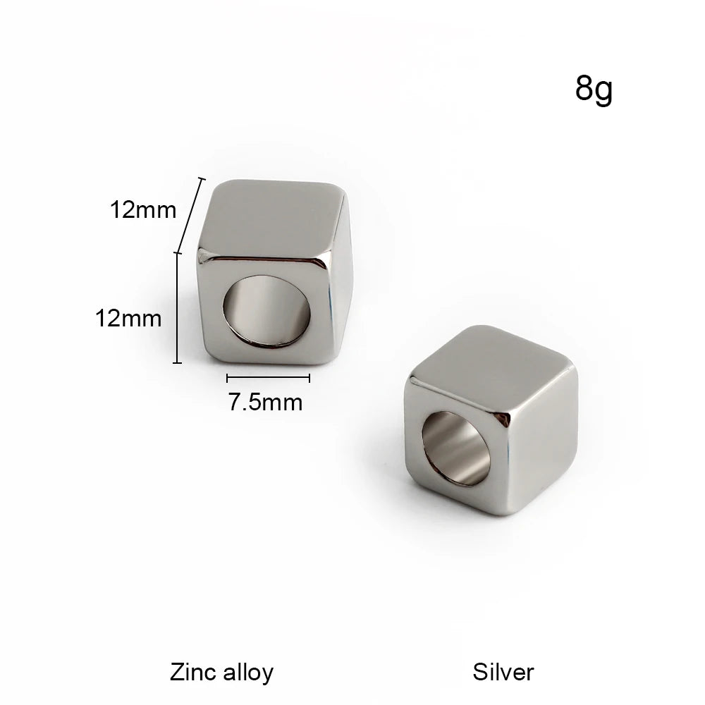 5/50/100PCS 9mm,12mm,15mm Zinc alloy Square Shape Hollow Spacer Beads For DIY Making Bracelet Necklace Chain Gift Decoration