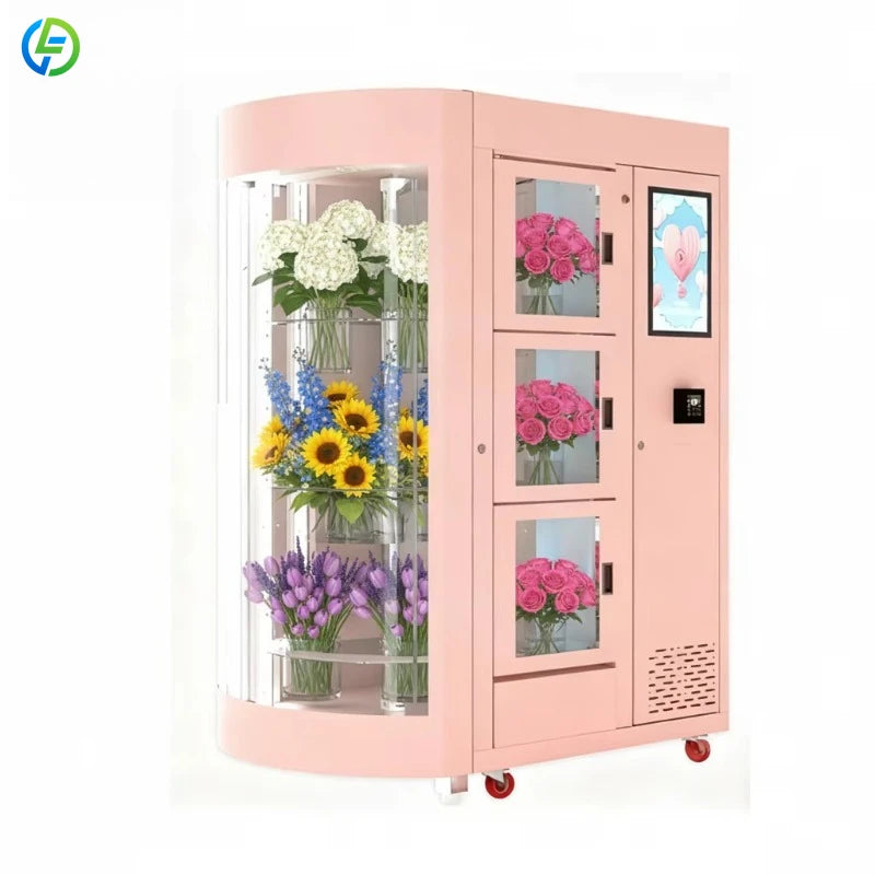 Customized 24/7 Fresh Flower Vending Machine with Refrigerator & Cashless Payment