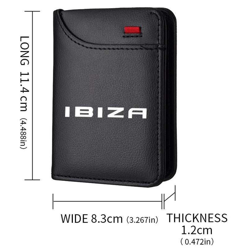 Leather Ultra-thin Mini PU Carbon Fiber Credit Card Holder Men Wallets Men For Seat Ibiza Ateca Arona Auto accessories interior