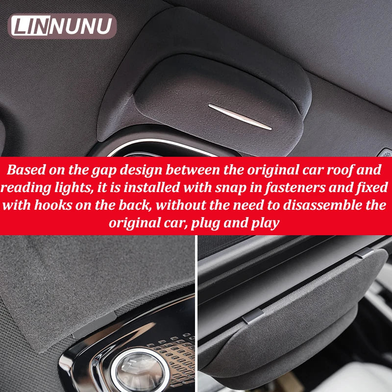 Linnunu Fit for Deepal S07 Car Accessories Car Glasses Case Car Roof Glasses Case Modification Accessories Multifunctional Sunglasses Case Clip Car Accessories Suede Style Glasses Case