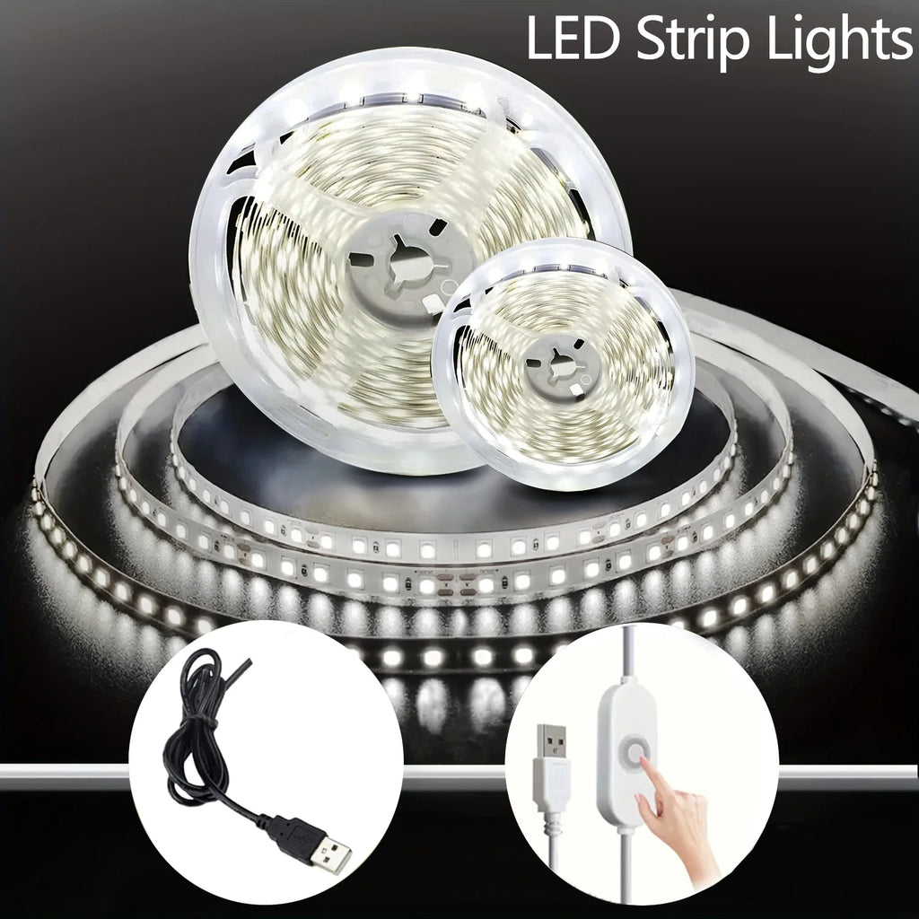 5V 2835 LED Strip Lights can be pasted,cuttable,White/Warm White Flexible LED Light For TV Backlight Home Cabinet Decor Lighting
