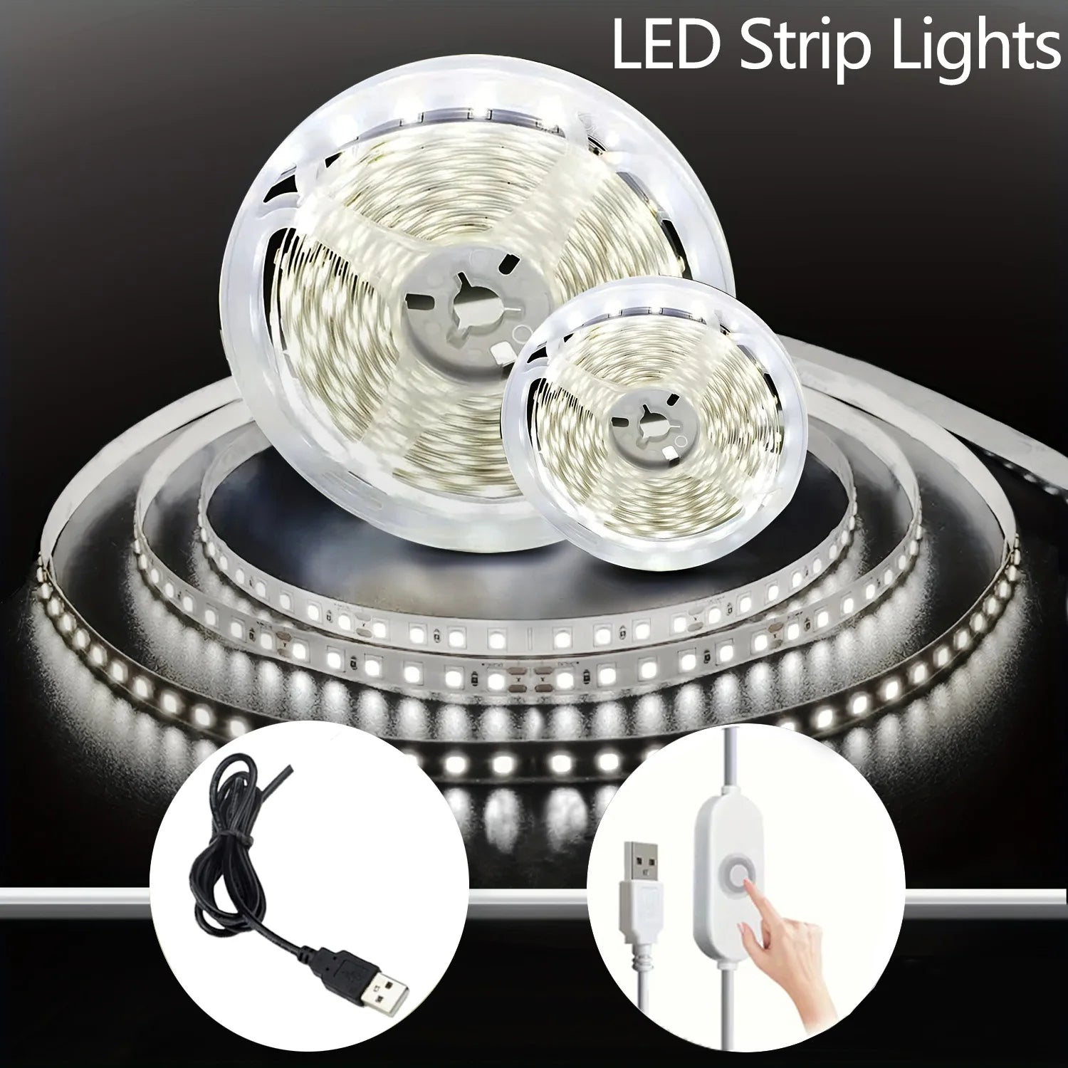 5V 2835 LED Strip Lights can be pasted,cuttable,White/Warm White Flexible LED Light For TV Backlight Home Cabinet Decor Lighting