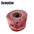 1PC Bloody Gauze Strips Roll with Caution Tape for Halloween Haunted House Decoration Creepy Crime Scene Party Props