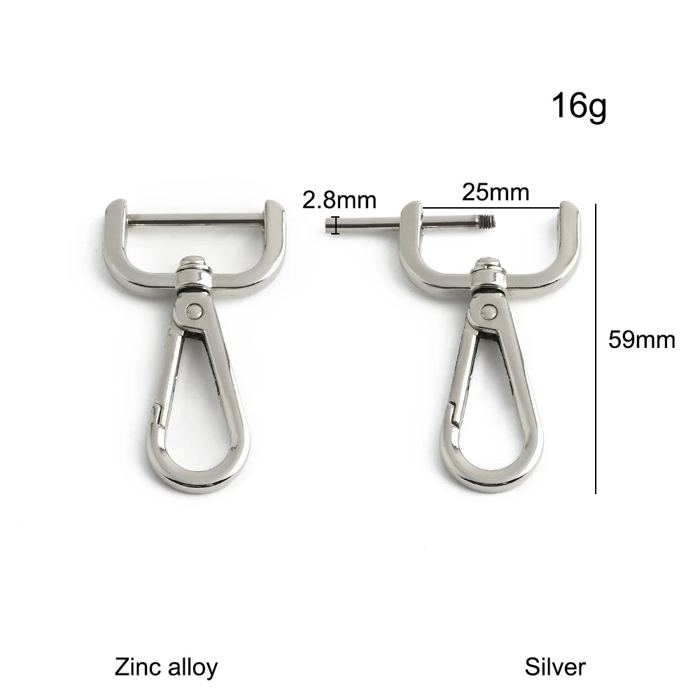 10/40/80PCS 15-20-25-32-38mm Detachable Snap Hook Swivel Clasp Rotating Buckle For Crossbody Bags Dog Collar Rope Accessories