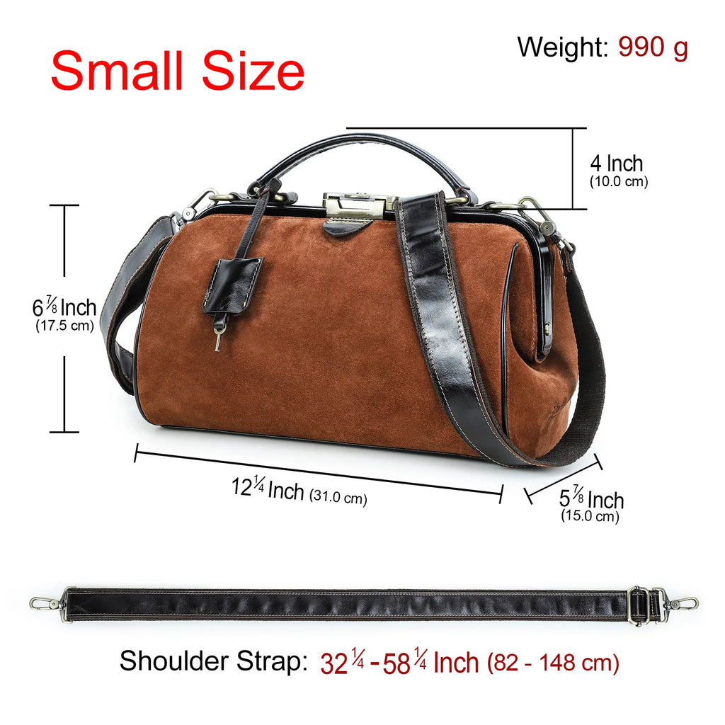 CONTACT'S Genuine Suede Leather Shoulder Bag for Women Real Suede Tote Bag Handbag Crossbody Bag Office Ladies Doctor Bag Female