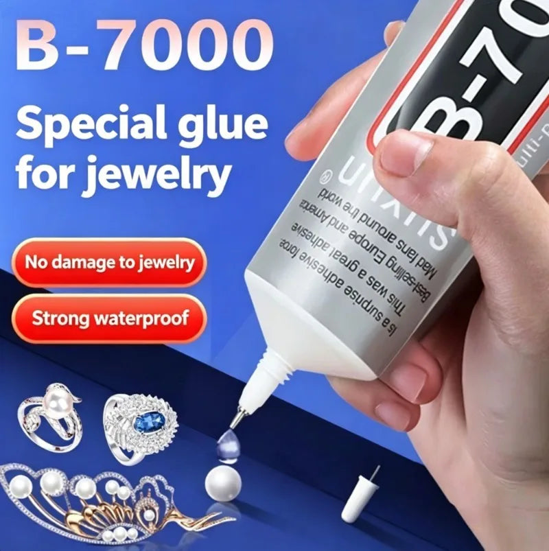 B7000 Needle Glue, Universal Quick-Drying Soft Adhesive for Jewelry Inlay DIY Crafts Mobile Phone Screen Bonding