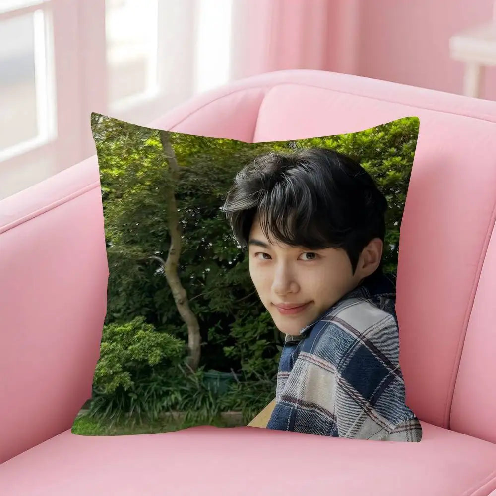 Korean Celebrity Byeon Wooseok Double-sided Printed pillow cover Short plush Suitable living rooms bedrooms throw cushion cover