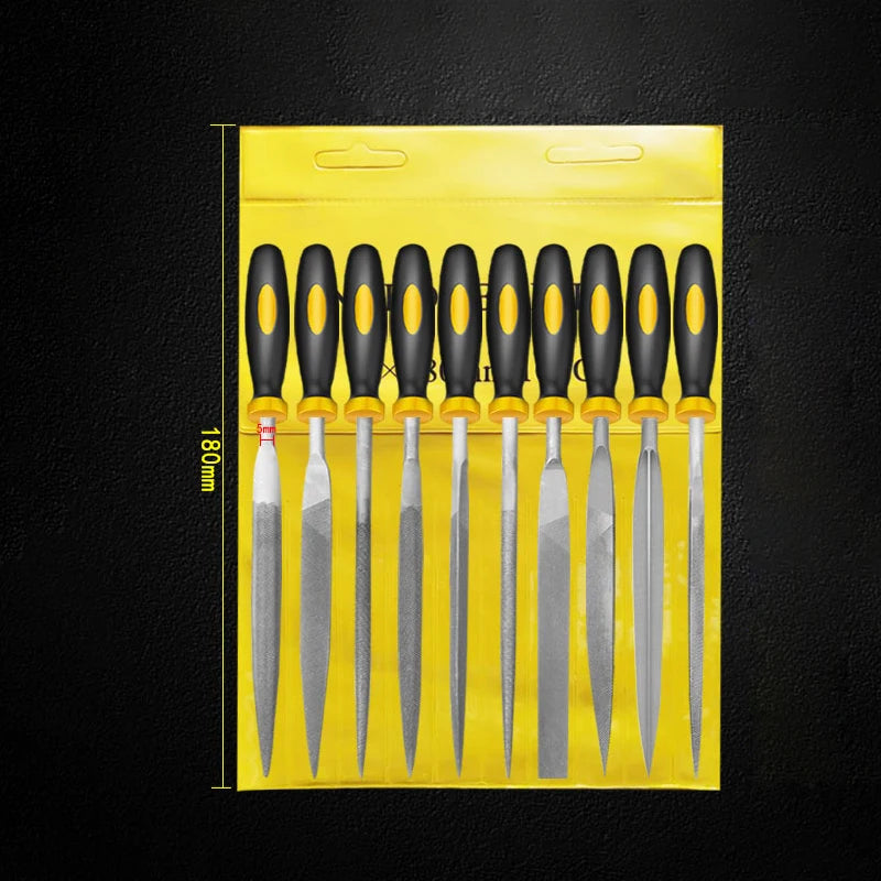 Premium Needle File Set-High-Carbon Steel Files Non-Slip Ergonomic Handles Precise Filing Wood Plastic Model Polishing Tool Set