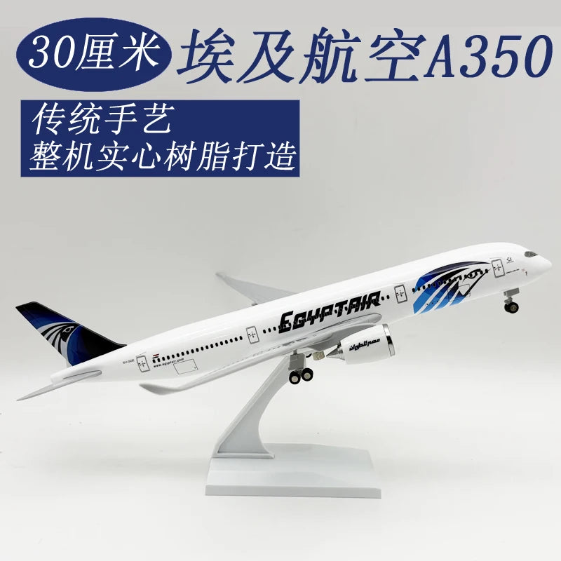Scale Aircraft 1:250 30CM A350 Model Aircraft Egypt Air 350 Airlines Plane Models Diecast Collectible Miniatures Airplanes Toys