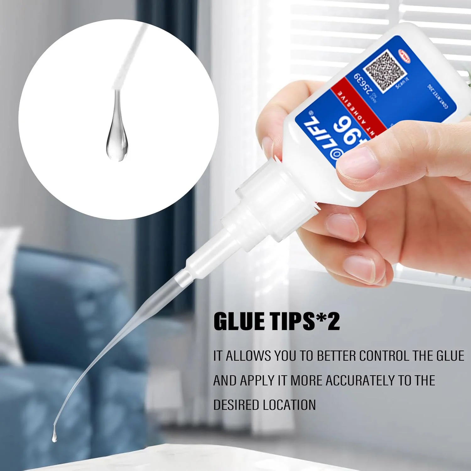 LOOLIFL 496 Instant Adhesive 5pcs, Strong Super Glue for Metal, Plastic Ceramic, Glass, Wood, Shoe Repair, Home Improvement, DIY