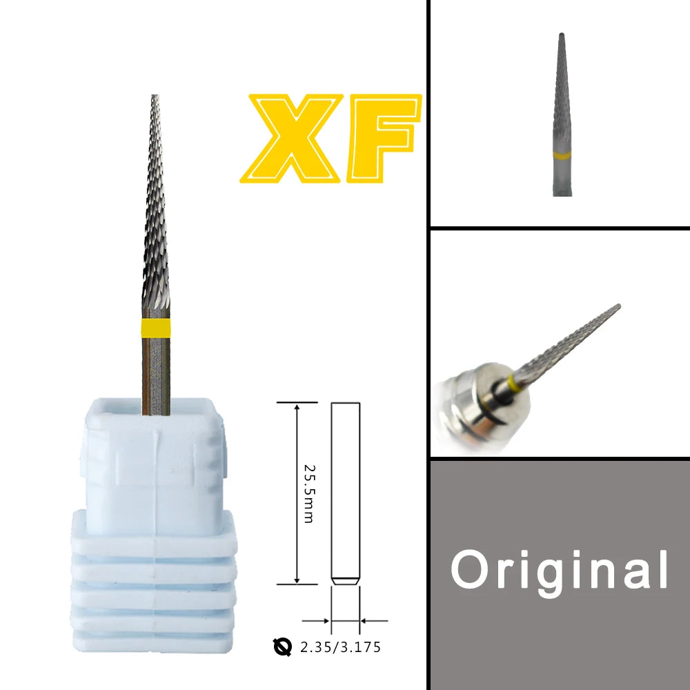 RolinStar Dental&Nail 9 type with Spiral Cut powder Carbide Burr nail drill bit cuticle clean