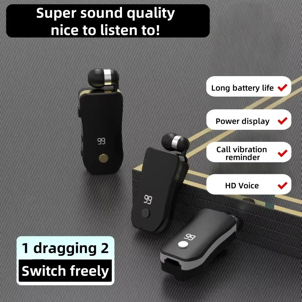 X100 pk K55 lavalier business Bluetooth Headset Ears in Lotus with Wire Clip Earphones Handsfree Earbuds Retractable Headphone