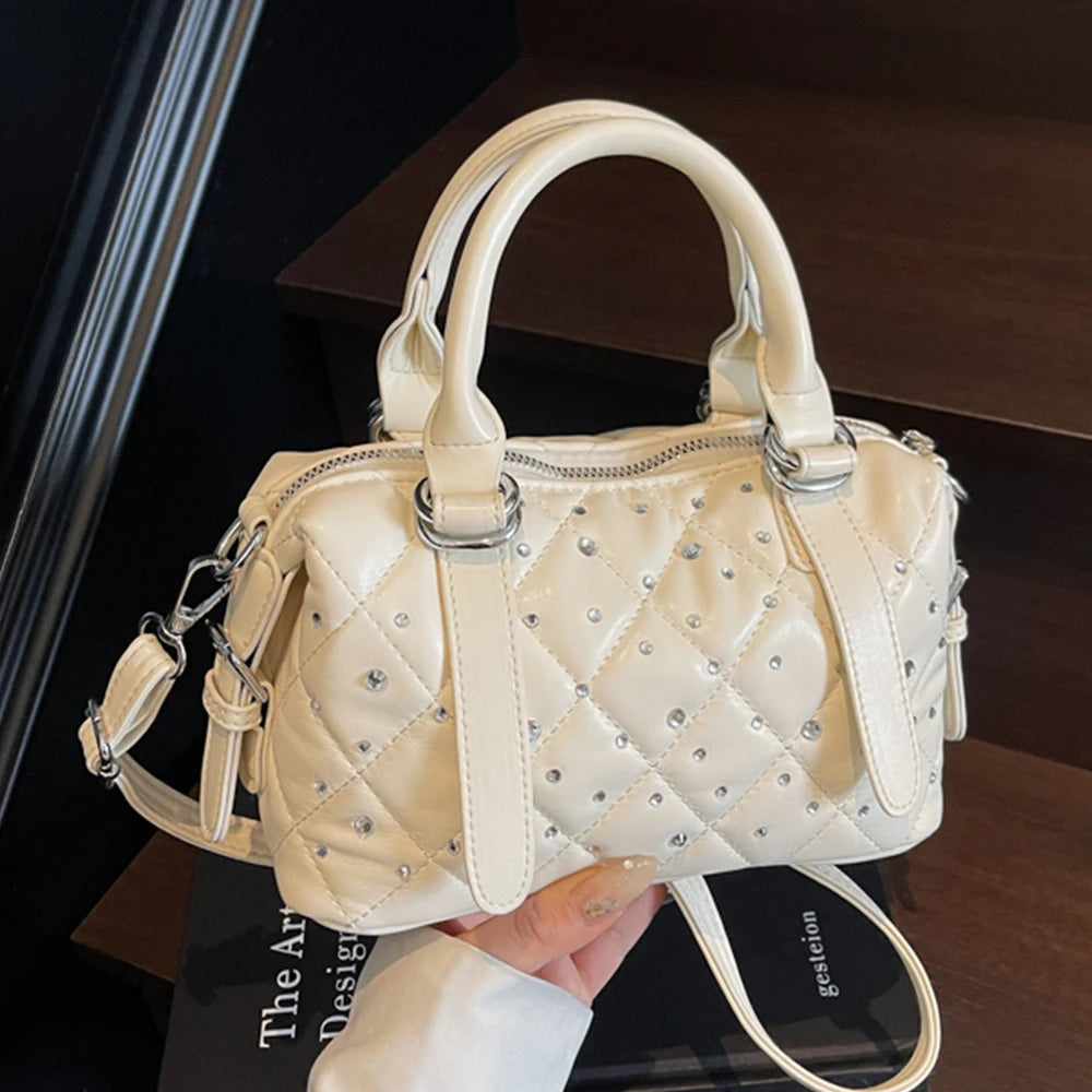 Light Luxury Rhinestone Women Handbags New Exquisite Fashion PU Leather Crossbody Bag Classic High Quality One Shoulder Pack