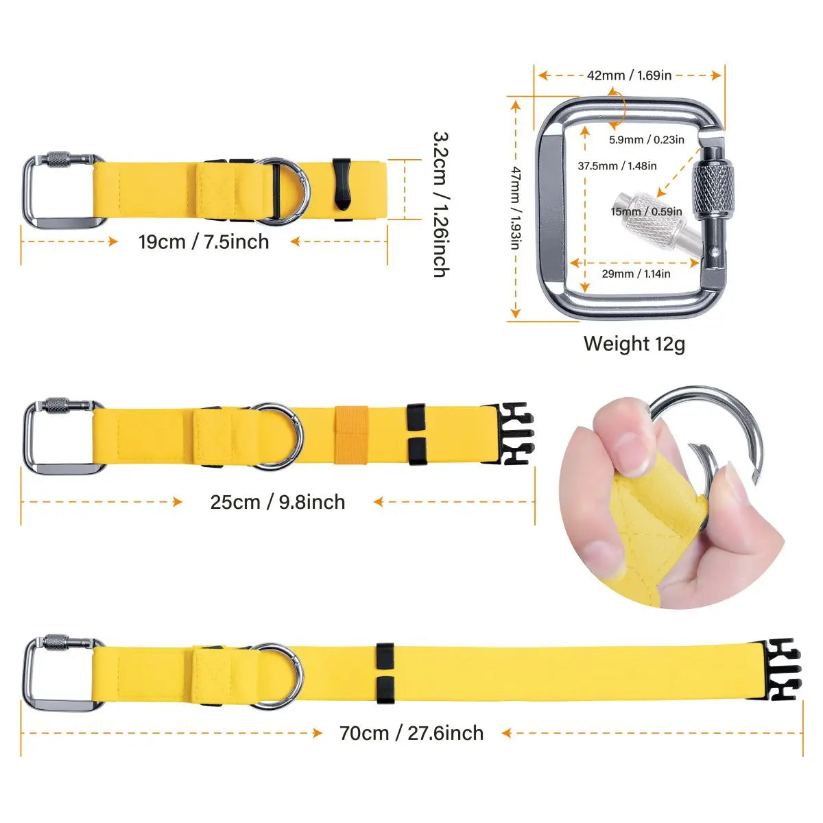 Luggage Straps Jacket Gripper with Square Carabiners & Ring Hooks Adjustable Baggage Suitcase Straps Belts Bag Travel Accessorie