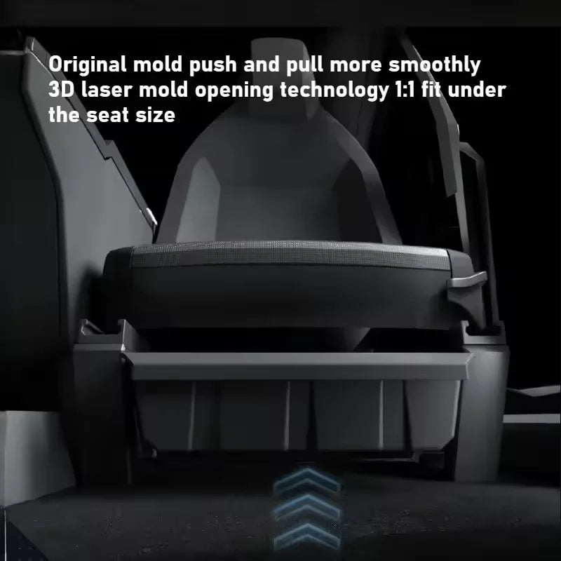 For Tesla Cybertruck 2026 Storage Box Under Front Seats Drawer-type Storage Box Seat Hidden Storage Box Car Interior Accessories
