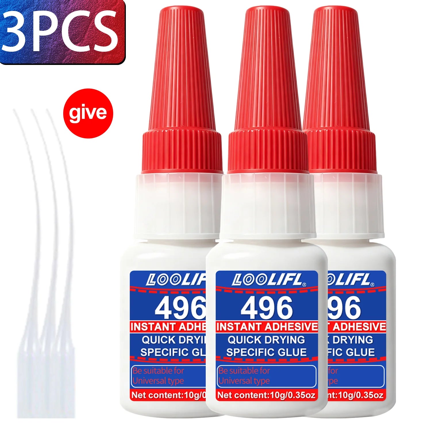 LOOLIFL 10ML Strong Adhesive Liquid Transparent Super Glue Instant Quick-Drying For Bond Plastic Wood Metal Crafts Repair Tools