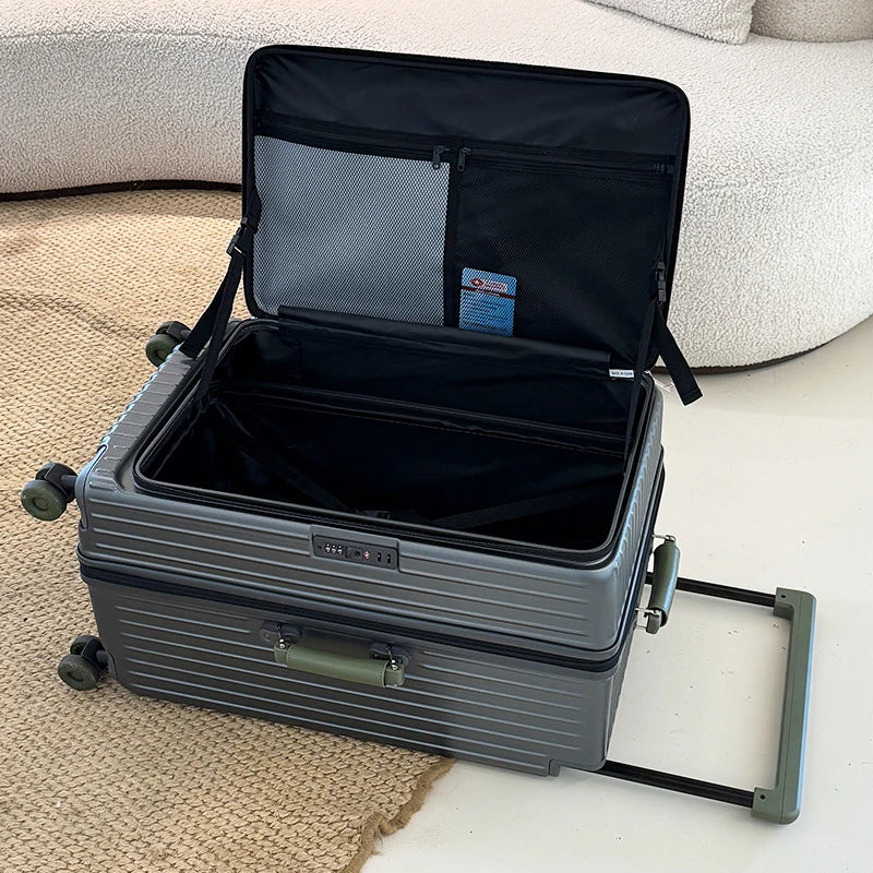 32/34-inch Wide Handle Side-Opening Travel Suitcase Expandable Large Capacity Luggage 28-inch Women's bag valise voyage 2026 NEW