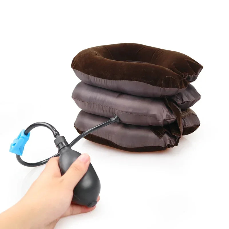 U Shape Neck Pillow Air Inflatable Pillow Cervical Neck Head Pain Traction Support Soft Brace Home Camping Travel Accessories