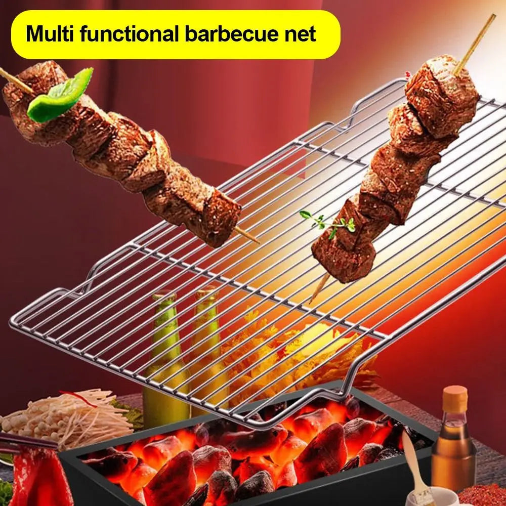 Stainless Steel Grill Plate Barbecue Cooking Mesh Shelf Non-stick Cooling Rack BBQ Tray Baking Tray