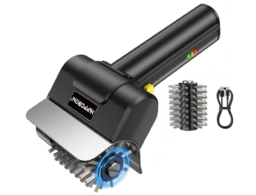 Hippcron Electric Barbecue Grill Cleaning Brush 1100 RPM -304 Stainless Steel for Backyard BBQs Camping Trips Cleaning Tool