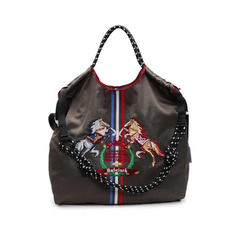 Fashionable Large Capacity Ma'am Canvas Bag 2025 New Cloth Shoulder Tote Bags Drawstring Shopping Handbag Thin Style Canvas Bag