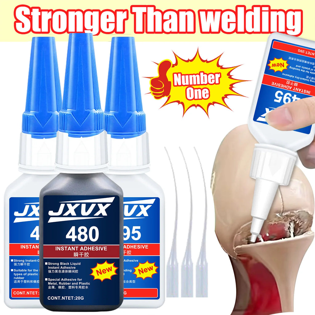 495 Super Strong Shoe Adhesive 20g(0.7oz), Fast-Drying Clear Cyanoacrylate Adhesive DIY Repairing Adhesive Universal Waterproof Shoe Sealers for Sneakers Boot Leather Fast Repair Glue With precision dispenser.