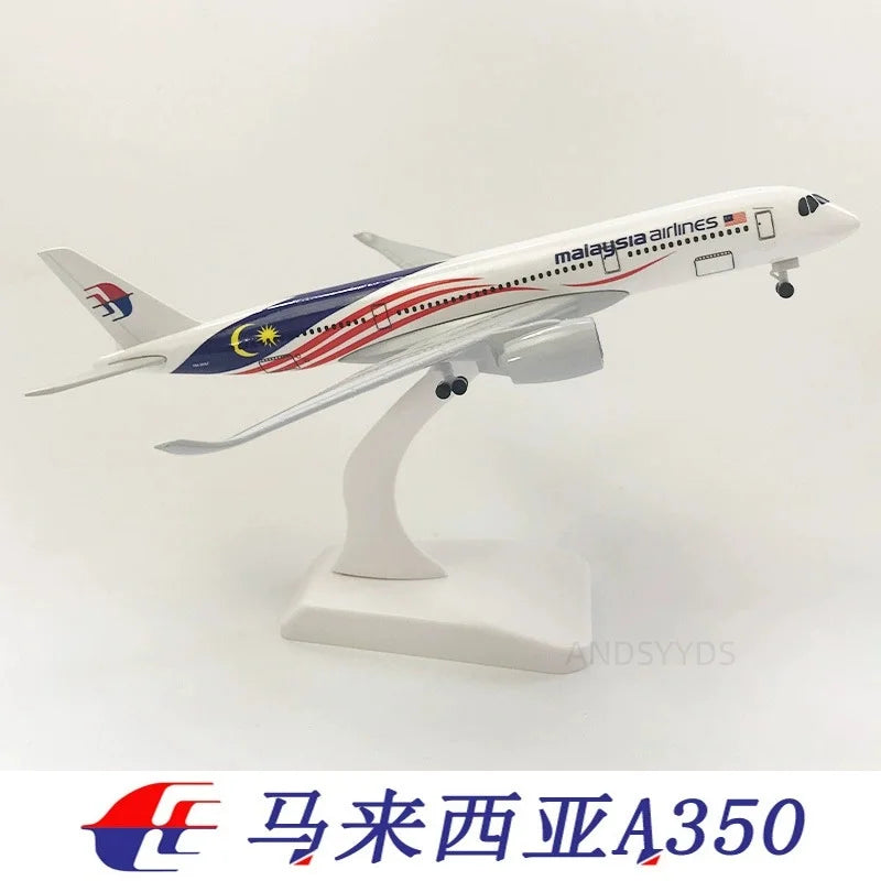 20CM A350 Malaysian Airways Aircraft Model Alloy Metal Diecast Airplane Gift a350 Miniature Plane For Collectible