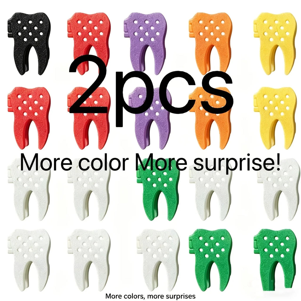 2Pcs Tooth Shaped Oral-B Brush Head Covers With Vent Holes Portable Travel Case Dust Proof Protective Caps Random Color for Trav