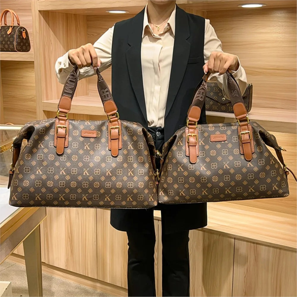 2025 New Fashionable Casual Handheld Travel Bag for Women, Large Capacity Leather Crossover Tote Bag
