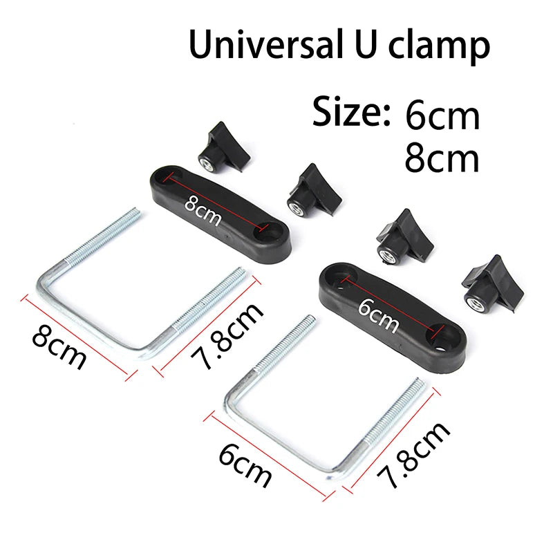 4 PCS Car Roof Rack Basket U-Bolt Clamps Mounting Fitting Kit Universal Luggage Frame Fixing Clip