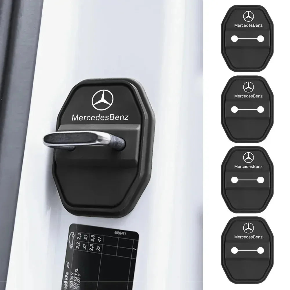 2/4pcs Silicone Car Door Lock Buckle Protector Cover for Mercedes Benz AMG W204 W213 W205 W211 W176 W164 CLA Smart Auto Access