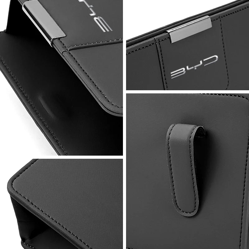 For BYD Song Plus Yuan Pro Tang EV F0 F3 Seal u DMi Han Car Leather Trash Can ,Door Garbage Bag, Seat Back Hanging Storage Box