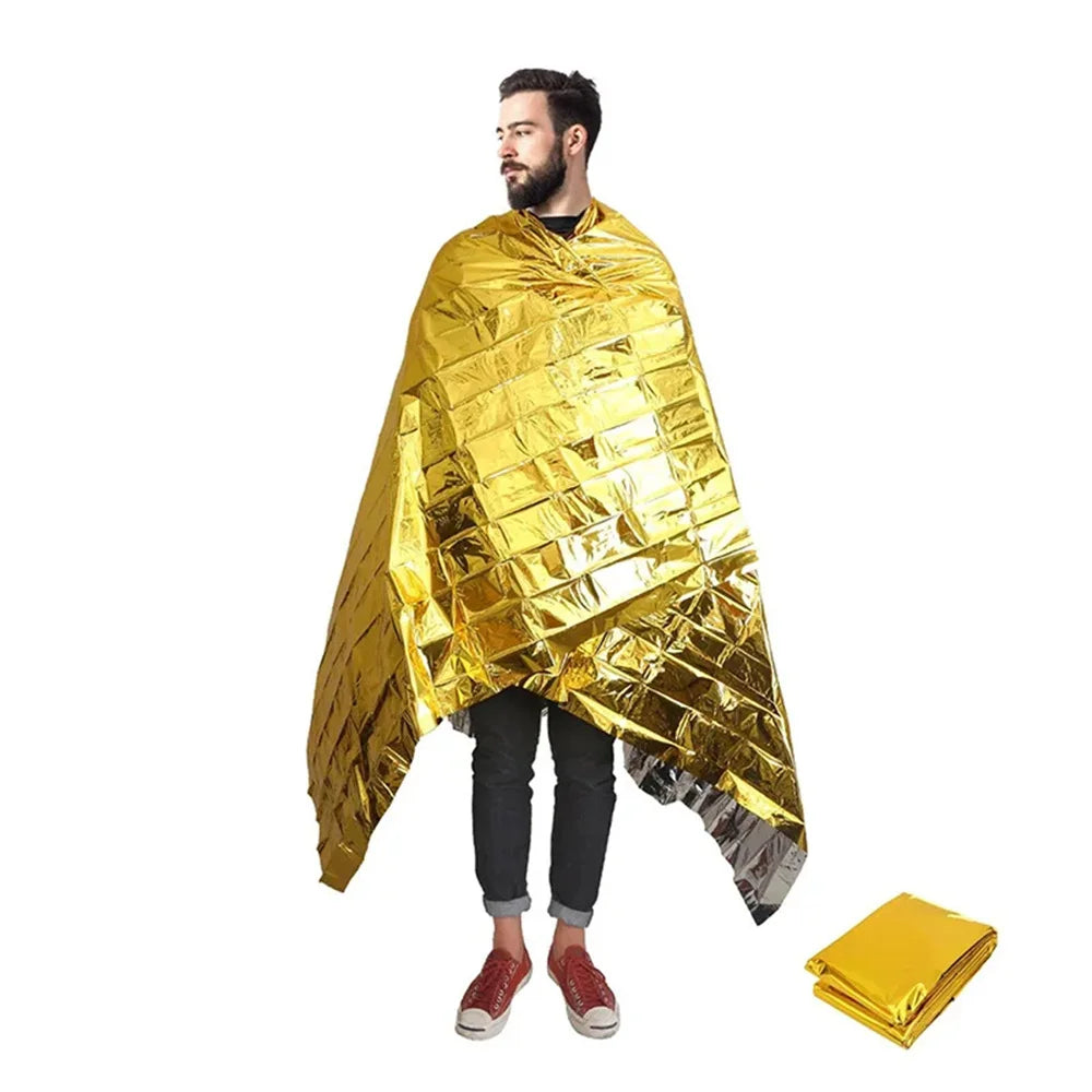 5 - 30Pcs Gold - Silver Thermal Survival Blankets, 130X210Cm, Waterproof & Military - Grade, Ideal for Outdoor Emergency