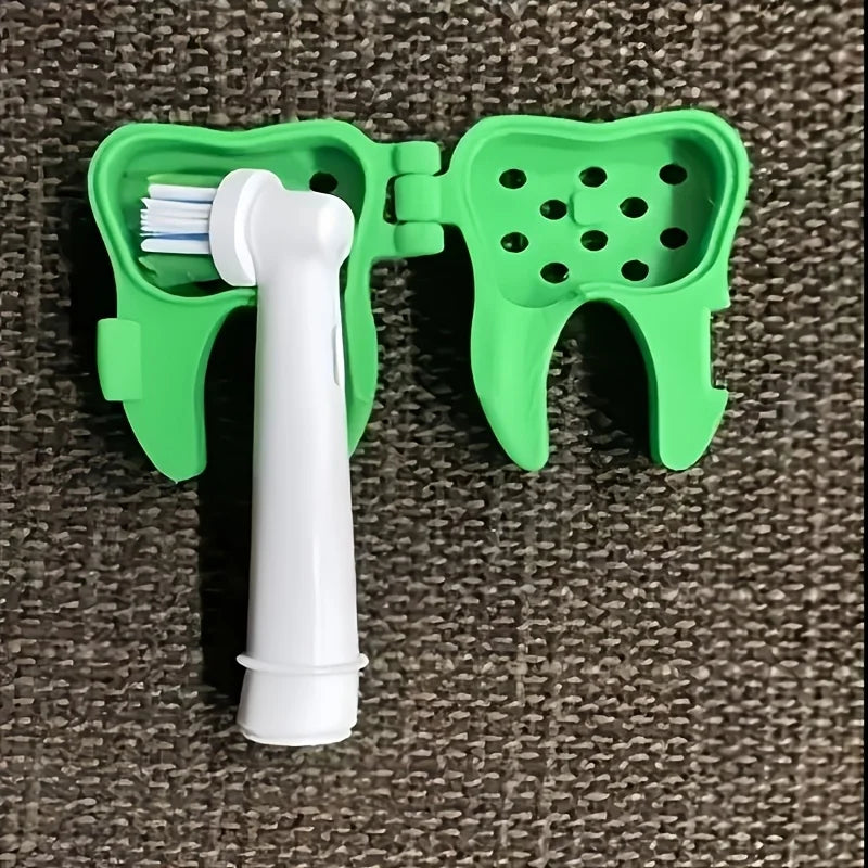 Tooth-Shaped Electric Toothbrush Head Cover, Ventilated Lightweight Dust-Proof Storage, Essential for Frequent Travelers