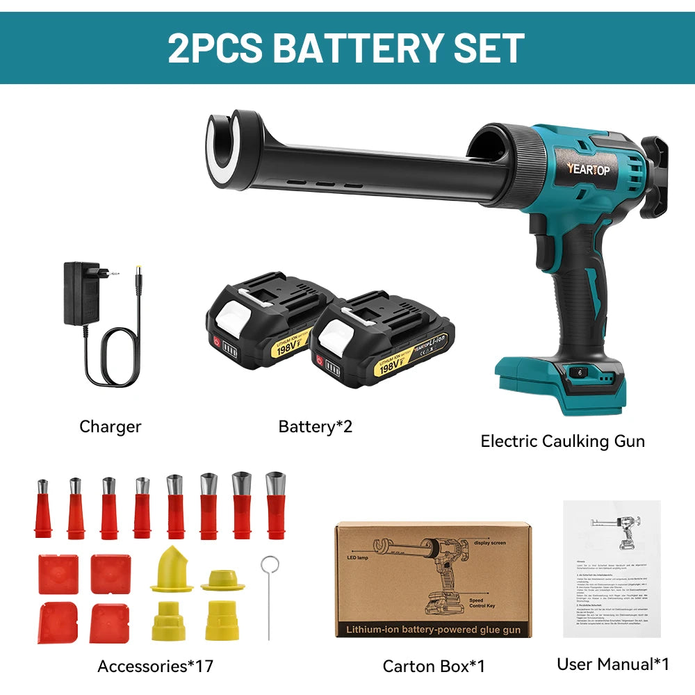 6 Speeds Electric Glue Gun Glass Glue Silicone Gun Caulking Gun Electric Doors Windows Sewing Glue Tool for Makita 18V Battery