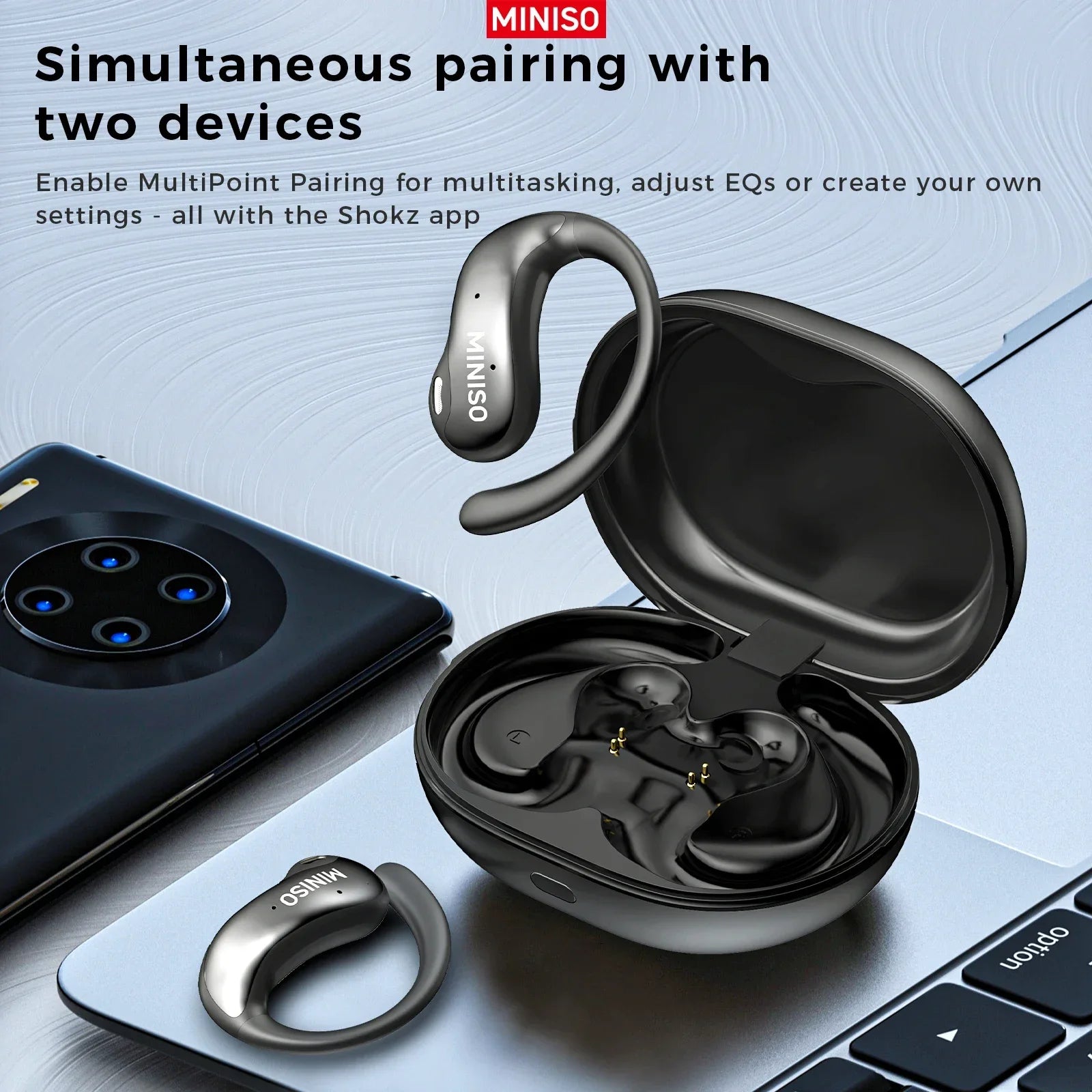 [HD Touchscreen]MINISO MS188 AI Translation Earbuds Bluetooth Earphones Wireless Headphones Ultra-long Battery Life