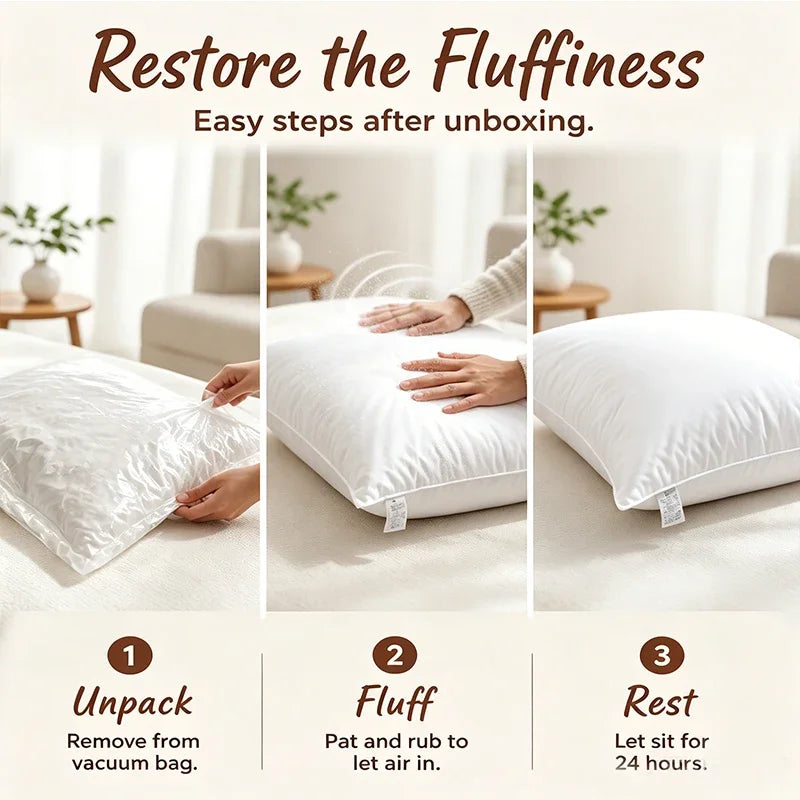 40x60 50x70 45x70cm 100% Cotton Goose Down Pillow Backrest Seat Sofa Chair Sitting Waist Footrest Bed Cushion Pad Pillow Filling