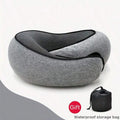1pc Travel Pillow Pure Memory Foam Neck Pillow, Comfortable & Breathable Cover, Machine Washable, Airplane Travel Kit With Luxur