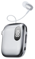 90H Playtime Bluetooth Headset V6 ENC Noise Canceling LED Power Display Retractable Lapel Clip Earphone for Meeting Driving K91