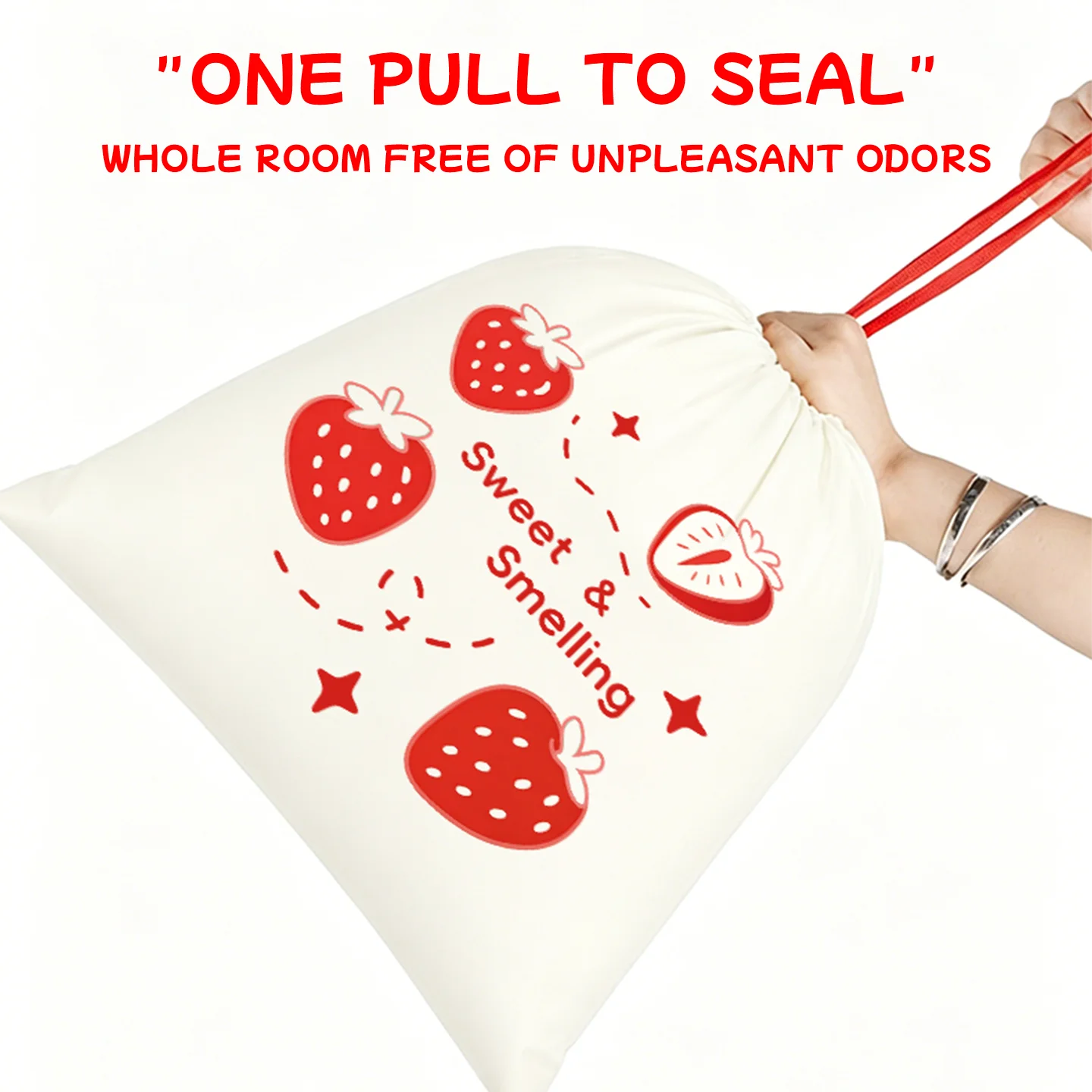 strawberry pattern Tear-free garbage bags home portable Kitchen dormitory enlarged and thickened plastic bag